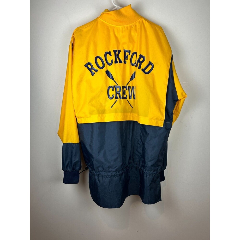 Sew Sporty Rockford Crew Rowing Jacket Vintage Blue Gold Size XL USA Made - Picture 5 of 15